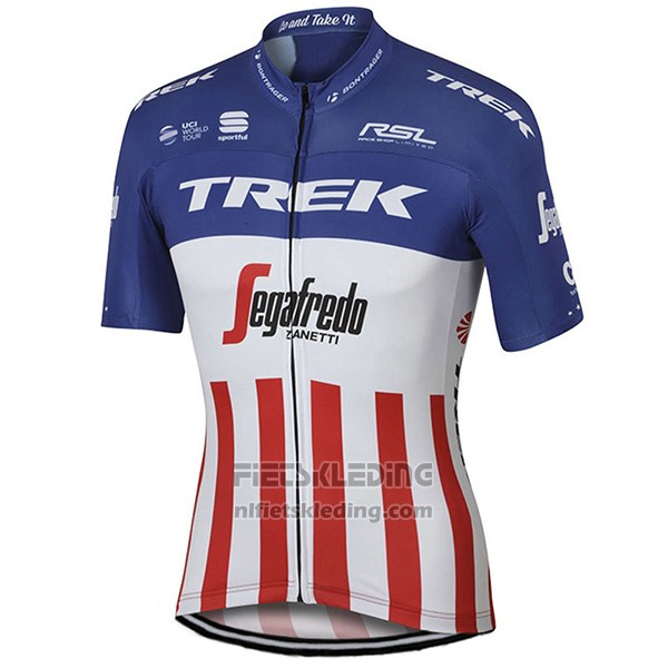 2017 Fietskleding Trek Segafredo Kampioen Verenigde Staten Korte Mouwen en Koersbroek